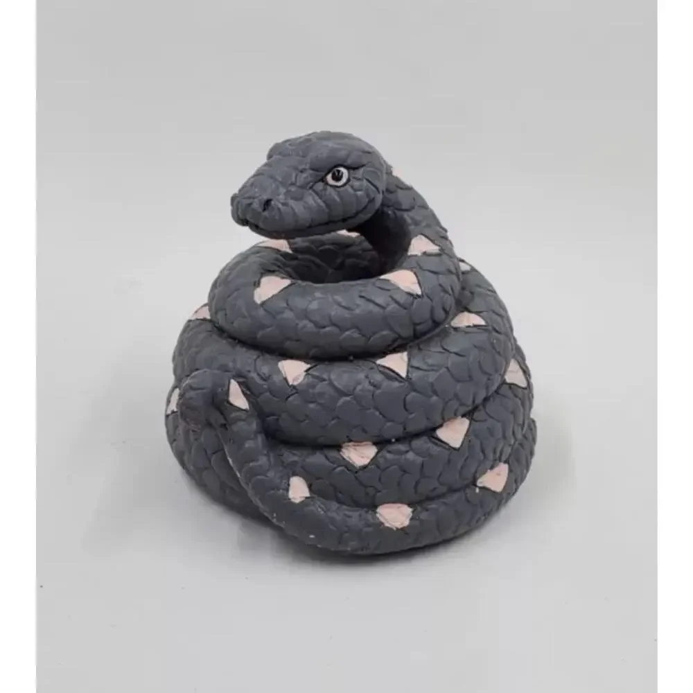Set of 4 Mini Halloween Figures Book Stack Skull Crow Snake Pink & Gray NEW